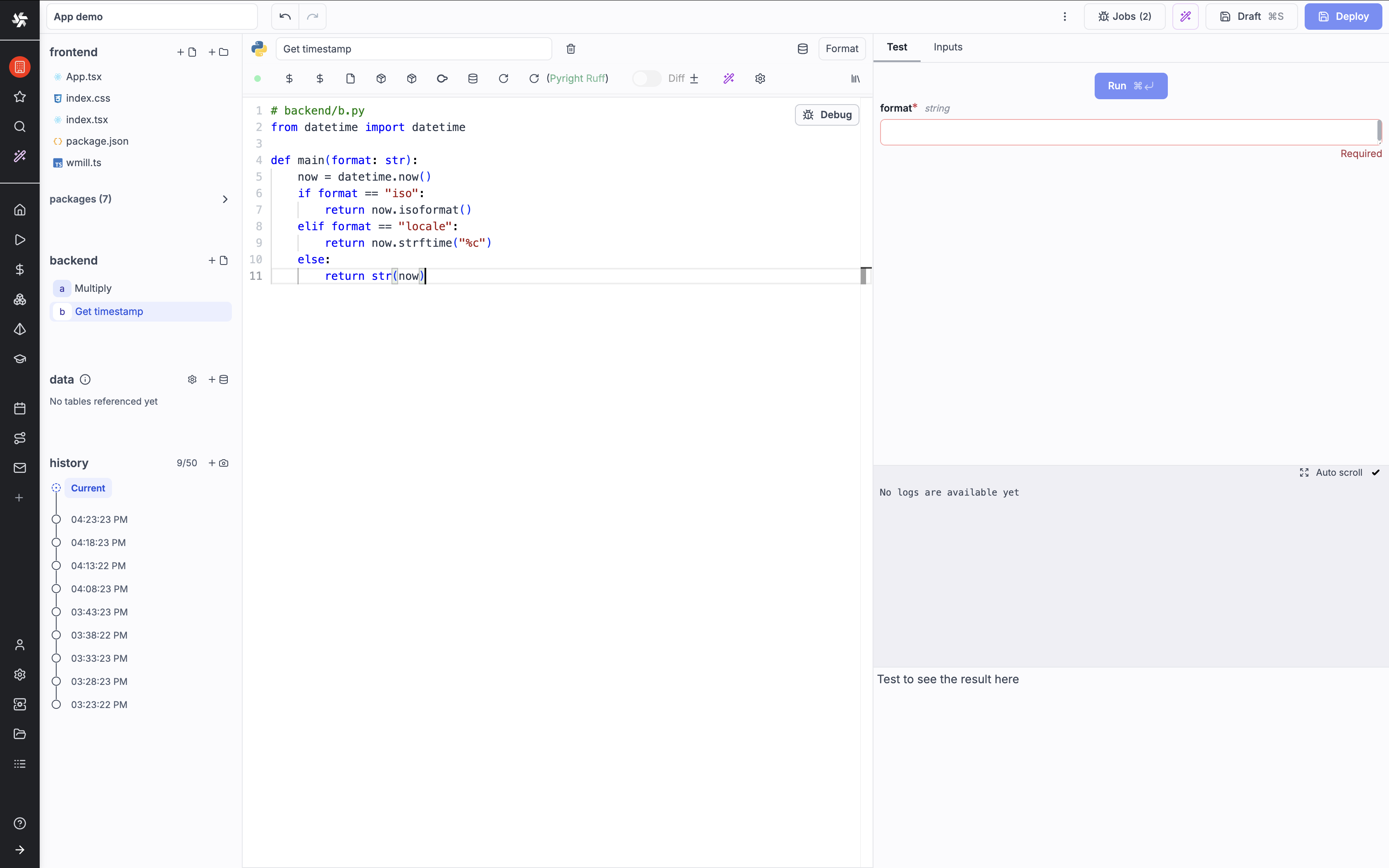 Get timestamp runnable
